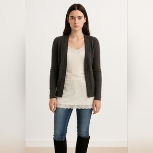 DressBarn Ivory Lace Trim Long Cami Tank Top XL Fall 2009 2010 Sleaze Pop Twilig